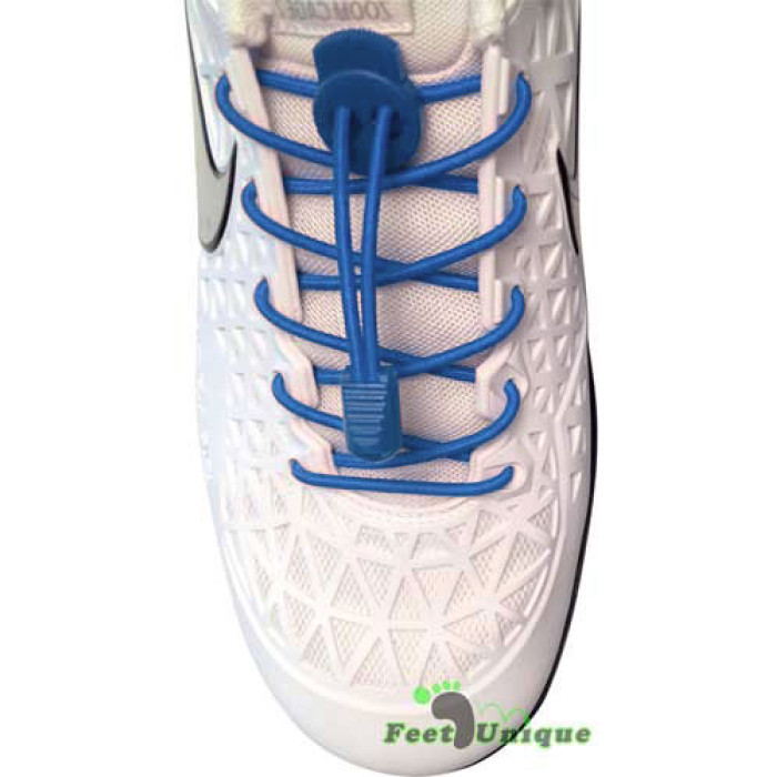 Elastic lock blue shoelaces