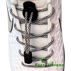 Elastic lock black & white shoelaces Elastic lock black & white shoelaces
