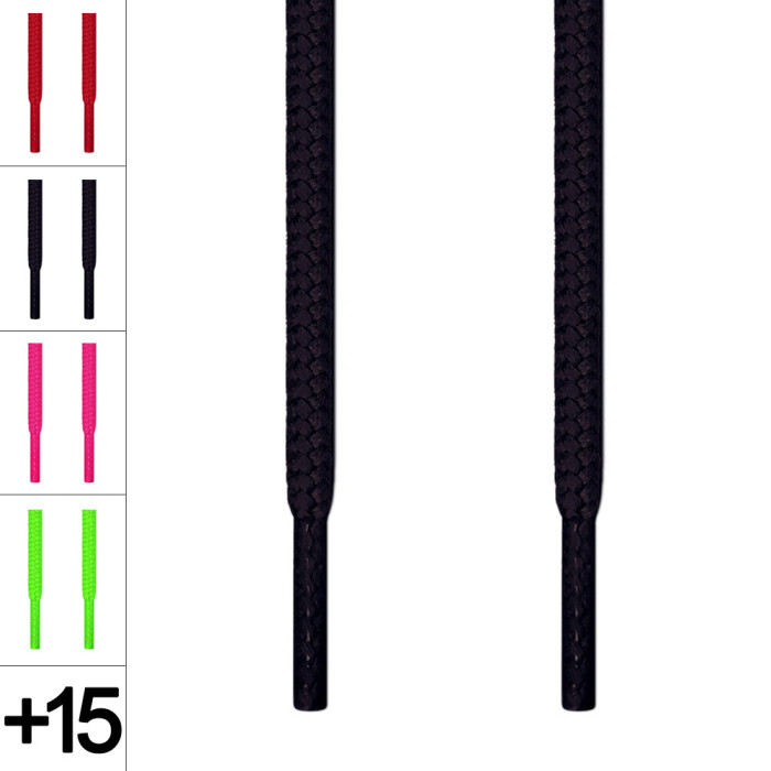 Round black shoelaces