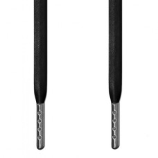 Flat black leather laces Flat black leather laces