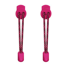 Elastic lock black and hot pink shoelaces Elastic lock black and hot pink shoelaces