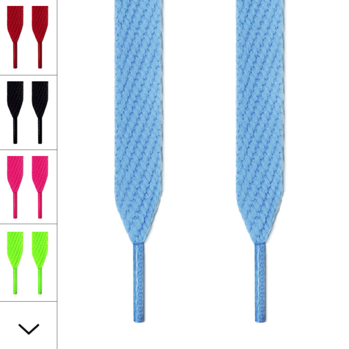 Extra wide light blue shoelaces