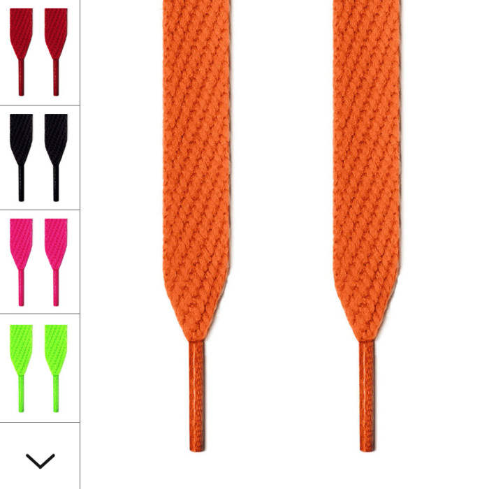 Extra wide orange shoelaces