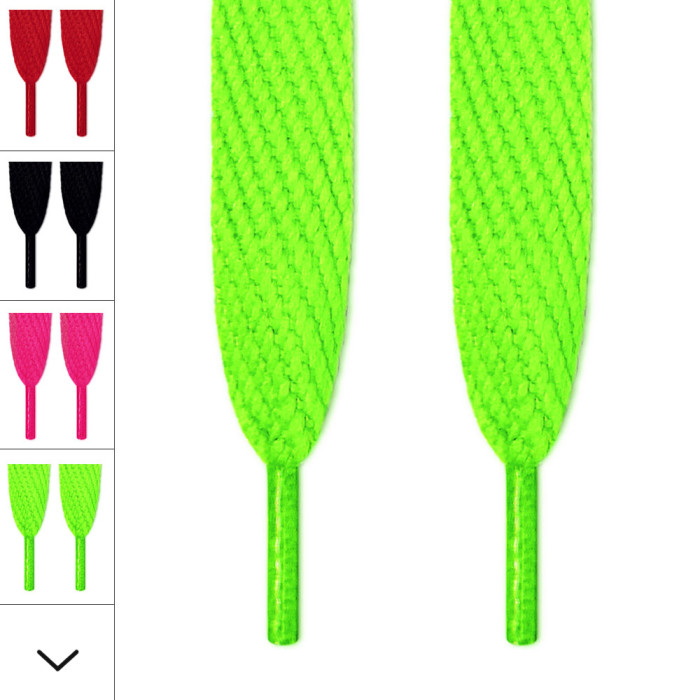 Super wide neon green shoelaces