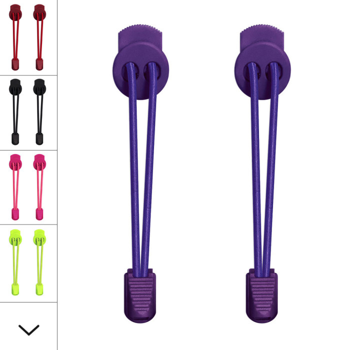 Elastic lock purple shoelaces