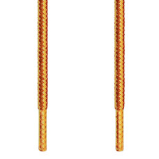 Round brown and yellow shoelaces Round brown and yellow shoelaces