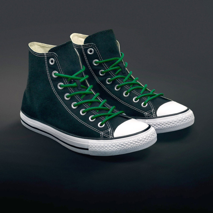 Round green shoelaces