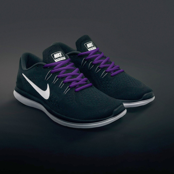 Oval purple shoelaces