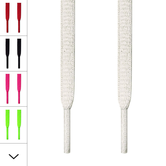 Oval white shoelaces