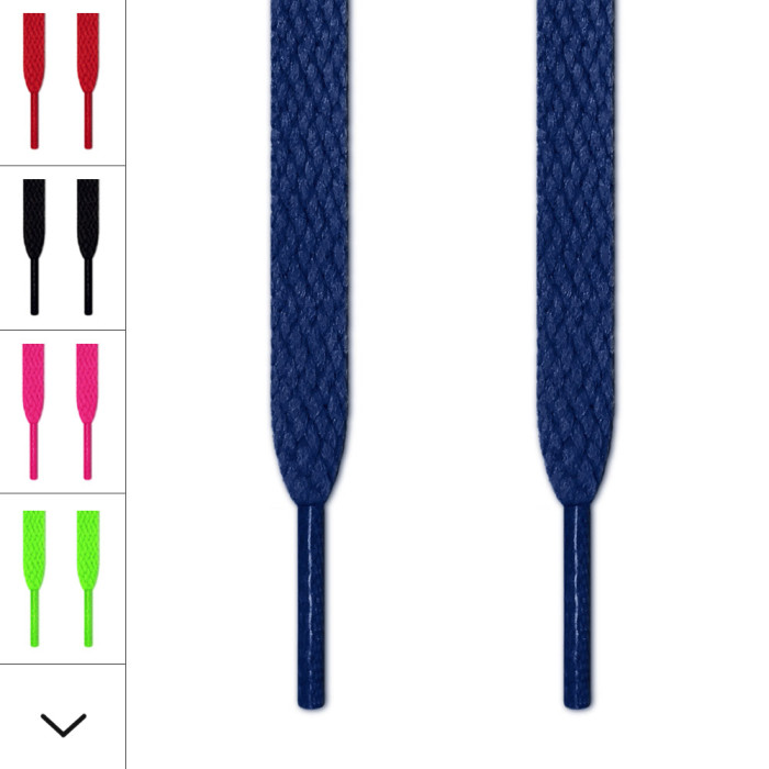 Flat navy blue shoelaces