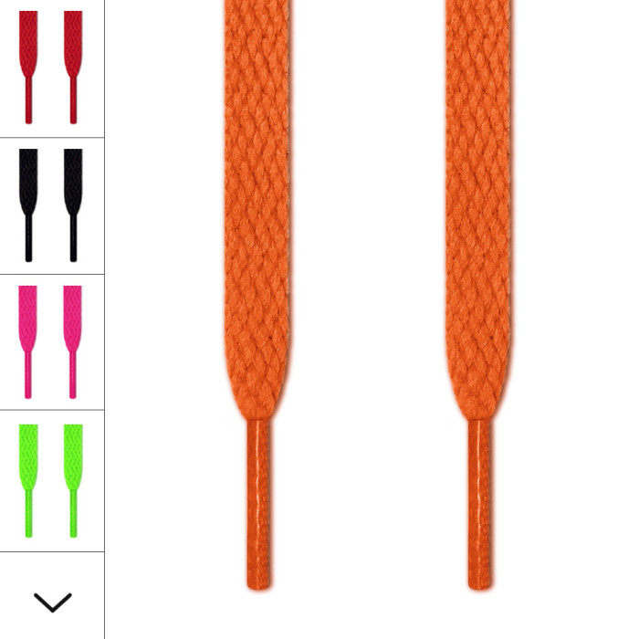 Flat orange shoelaces